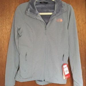 North face hooded water repellent fleece jacket
